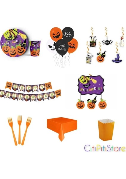 Halloween Cadılar Bayramı Parti Seti 8 Kişilik
