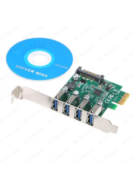 4 Port USB 3.0 Pcı-E Genişletme Kartı Pcı Express Arayüz Kartı Adaptörü