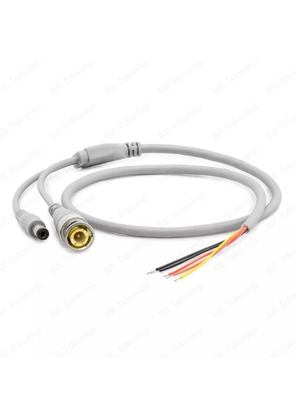 Hazır Bnc + Dc Power Jack Konnektör Cctv Kamera Kablosu