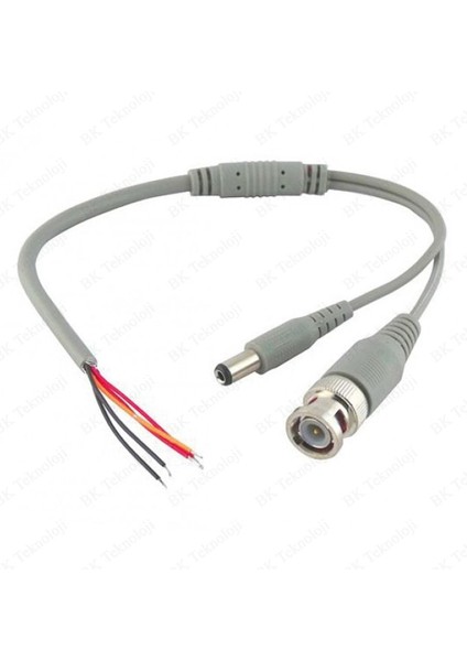 Hazır Bnc + Dc Power Jack Konnektör Cctv Kamera Kablosu