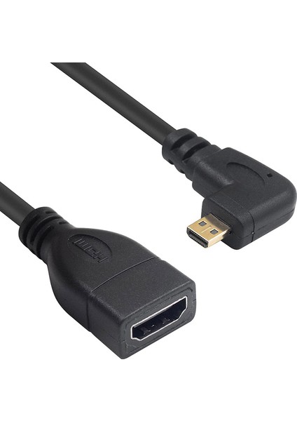 BK Teknoloji 90 Derece Açılı Micro HDMI Erkek To HDMI Dişi  Tablet Kamera Kablosu 1.8 Metre