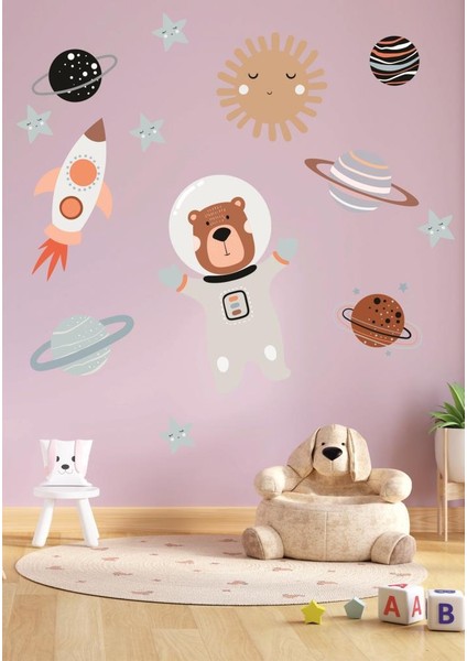 Çocuk Odası Gezegenleri Için Uzay Elementleri 60 x 50 cm 1 Adet Çocuk Odası Duvar Sticker Dekorasyon Md 1 modelleri