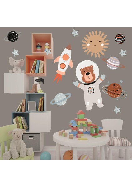Çocuk Odası Gezegenleri Için Uzay Elementleri 60 x 50 cm 1 Adet Çocuk Odası Duvar Sticker Dekorasyon Md 1 fırsatları