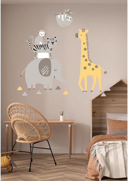 Bebek Zürafa Fil Set , Bebek ve Çocuk Odası Dekoratif Duvar Sticker Çıkartması fiyatları