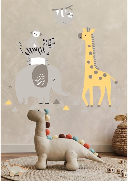 Bebek Zürafa Fil Set , Bebek ve Çocuk Odası Dekoratif Duvar Sticker Çıkartması fırsatları