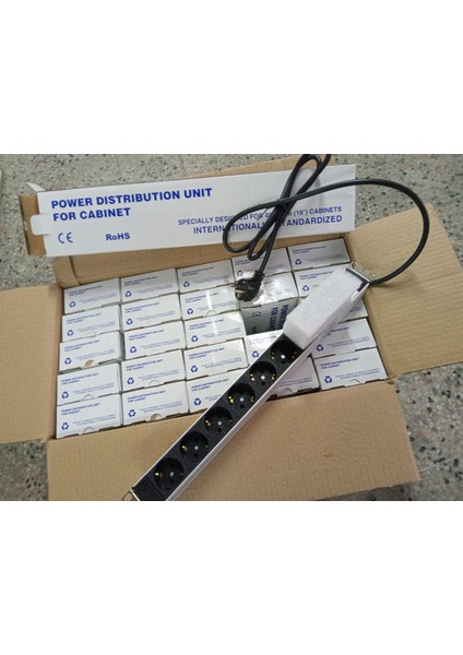 19" 1u 6 Lı (16A) Sigortalı Rack Kabin Priz Grubu Pdu(25 Adet)