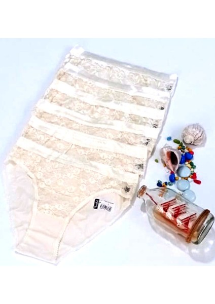 Yüksek Kaliteli Dantelli Beyaz 6lı Külot