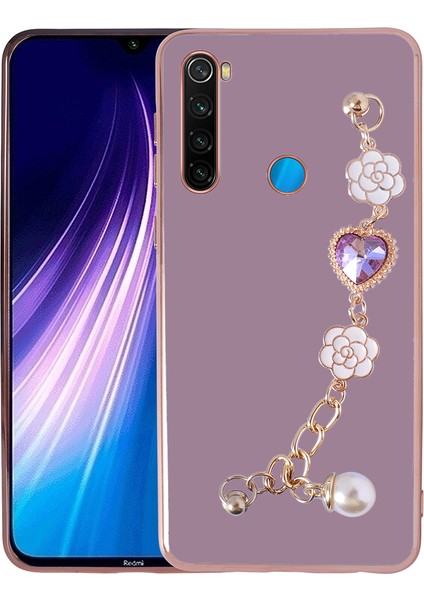 - Xiaomi Redmi Note 8 - Kılıf El Tutamaçlı Kamera Korumalı Taka Silikon Kapak - Mor