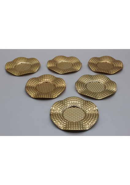 Metal Gold 6lı Çay Tabağı
