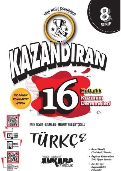 8.Sınıf LGS Türkçe Kazandıran 16 Haftalık Kazanım Denemeleri