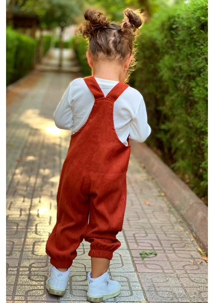 Unisex Boy Çizgi Fitilli Yeşil Teddy Oyuncaklı 2'li Salopet