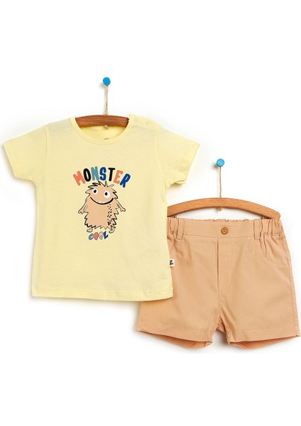 Little Monster Tshirt-Şort Erkek Bebek