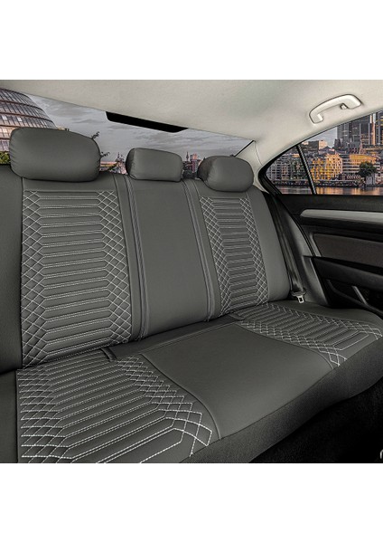 Renault Megane 3 Lüx Full Deri Oto Koltuk Kılıfı Ön Arka Takım (Giydirme Tip) Füme modelleri