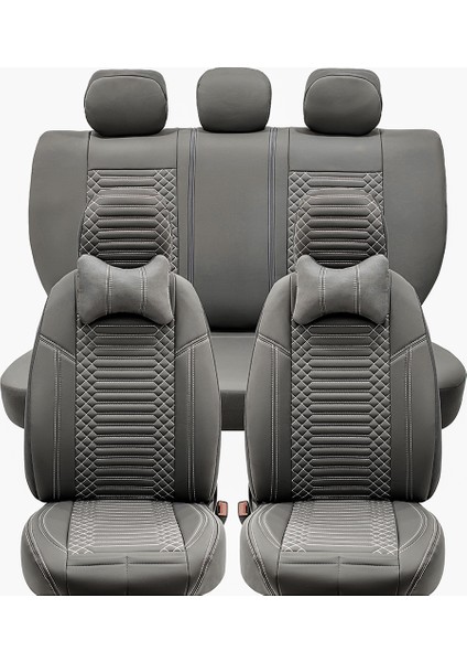 Toyota Auris Lüx Full Deri Oto Koltuk Kılıfı Ön Arka Takım (Giydirme Tip) Füme