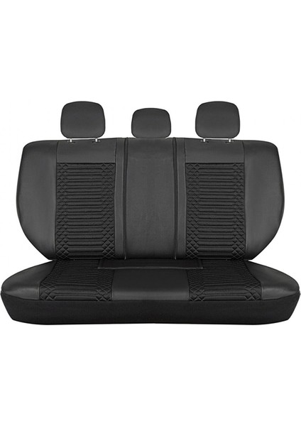 Jeep Comander Lüx Full Deri Oto Koltuk Kılıfı Ön Arka Takım (Giydirme Tip) Tam Siyah
