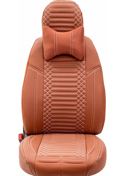 Fiat Egea Stw Lüx Full Deri Oto Koltuk Kılıfı Ön Arka Takım (Giydirme Tip) Tarçın