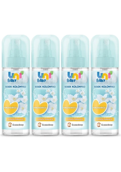 Uni Baby Kolonya Çiçeksi Kokular 150 ml x 4 Adet