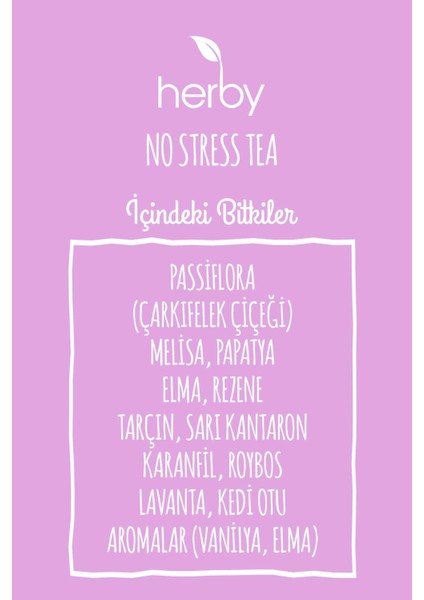 No Stress Tea Pasifloralı Bitki Çayı