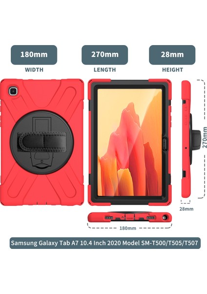 Samsung Galaxy Sekmesi Için A7 10.4 2020 T500 / T505 Case Kırmızı (Yurt Dışından)