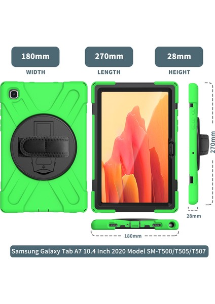 Samsung Galaxy Sekmesi Için A7 10.4 2020 T500 / T505 Case Green (Yurt Dışından)