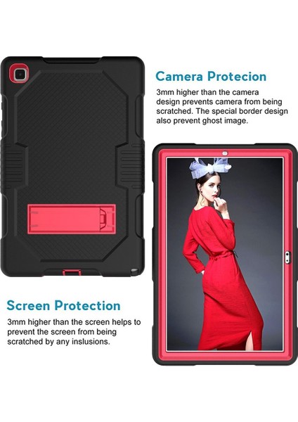 Samsung Galaxy Için Sekme A7 10.4 (2020) T500 / T505 Kılıf Siyah Kırmızı (Yurt Dışından) fırsatları