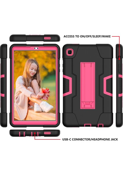 Samsung Galaxy Için Tab A7 10.4 (2020) Tablet Kılıf Siyah Gül Kırmızı (Yurt Dışından) modelleri