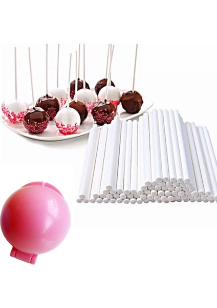 Lolipop Kek Yapım Seti 101 Parça Pop Kek Cake Pops Çikolata Kalıbı Lolipop Çubuk Çubuğu 100 Adet
