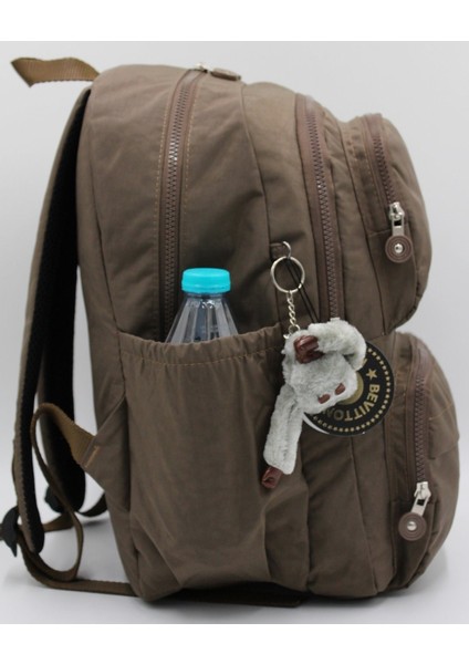 Krinkıl Su Geçirmez Kumaş Unisex Vizon Okul Sırt Çantası 6200
