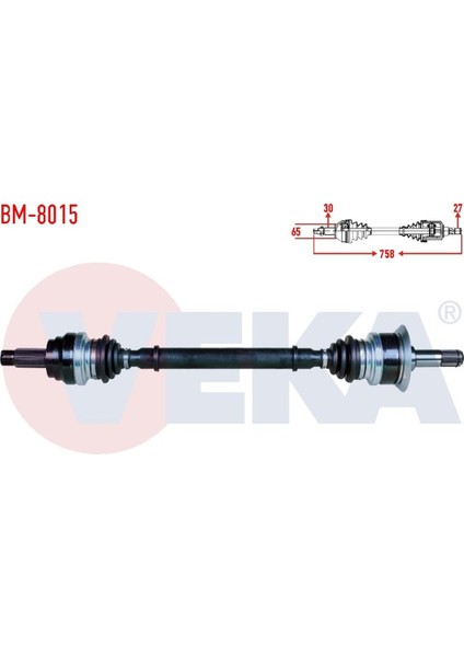 Komple Aks Sol Arka Bmw 5 Serısı (F10) 520 I A-T Uzunluk 811MM 2010-