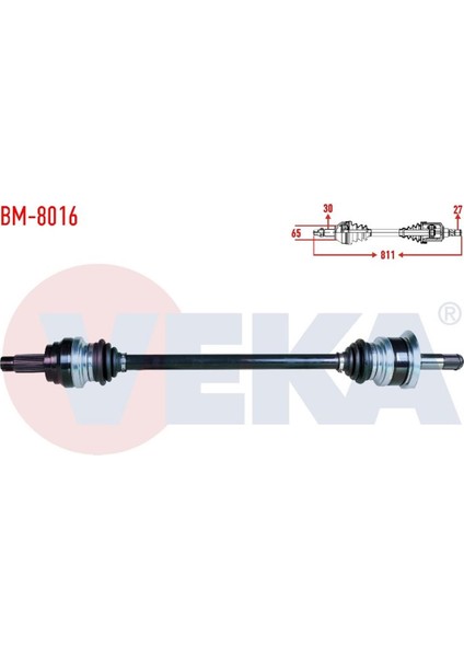 Komple Aks Sag Arka Bmw 5 Serısı (F10) 525 I A-T Uzunluk 758MM 2010- fiyatları