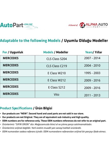 Mercedes Vito Için Ön Cam Kriko Makarası