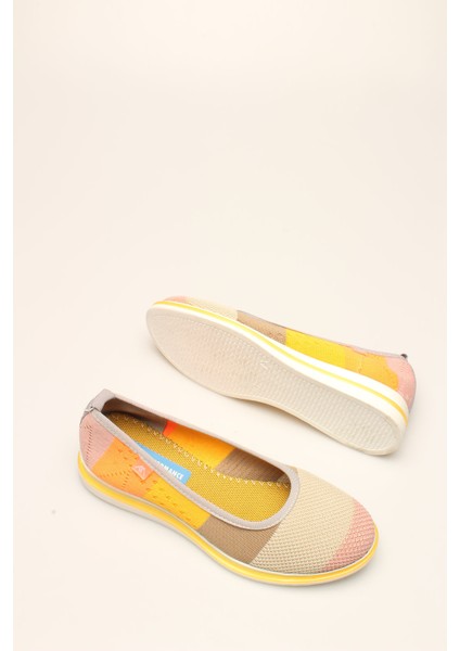 -K Sarı Renkli Çizili Kadın Babet fırsatları