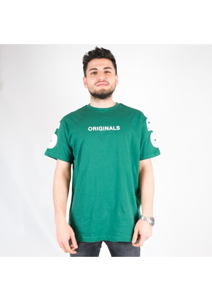 Originals Baskılı Oversize Yeşil T-Shirt