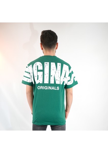 Originals Baskılı Oversize Yeşil T-Shirt