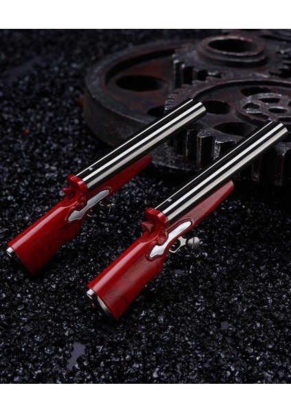 Mini Çift Alevli Tüfek Çakmak Metal Tasarım Manyetorlu Çakmak