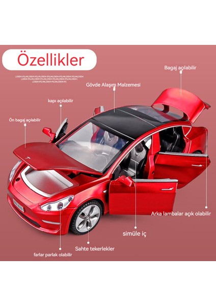 Tesla Model3 Araba Modeli Oyuncak Araba Modeli (Yurt Dışından)