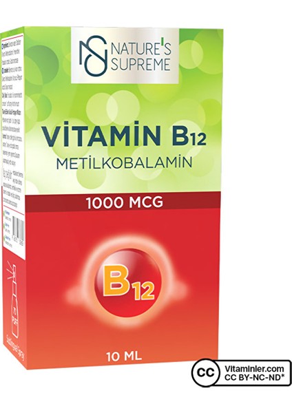 Nature's Supreme Vitamin B12 1000 Mcg Methylcobalamin 10 ml Sprey