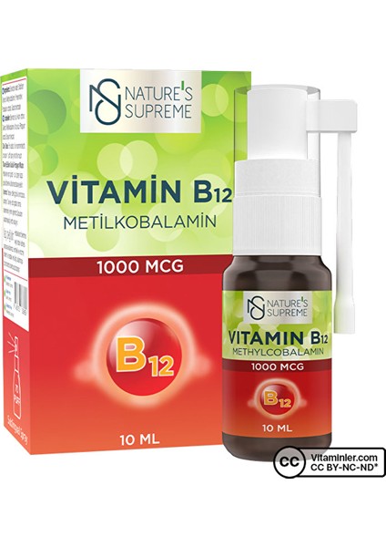 Nature's Supreme Vitamin B12 1000 Mcg Methylcobalamin 10 ml Sprey