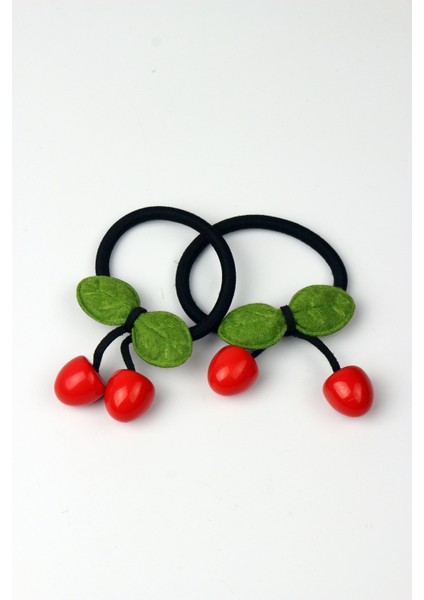 Kız Çocuk 2'li Kirazlı Lastik Toka Seti