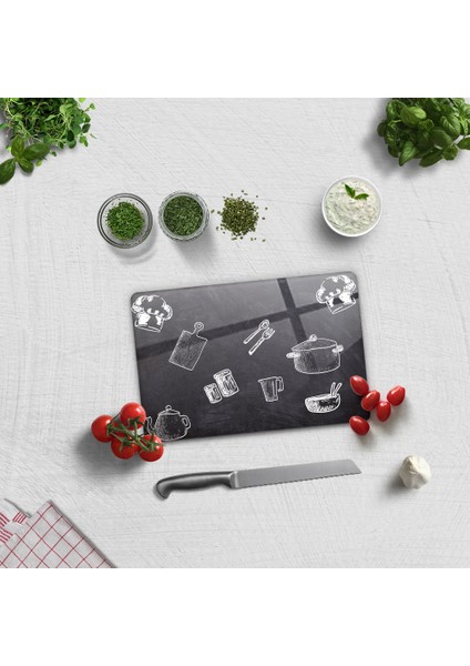 Cam Kesme Tahtası - Cam Kesme Tablası Karatahta Görünümlü 20cm x 30cm
