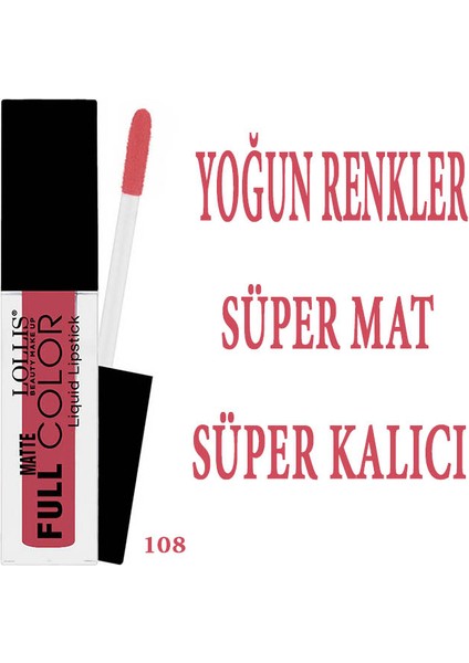 Matte Full Color Lipstick Mat Likit Ruj fiyatları