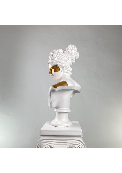 Diana 'gold Mask And Belt' Dekoratif Heykel, Pop Art Roma Yunan Heykelleri