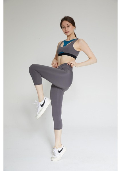 Antrasit Kadın Yüksek Bel Soft Touch Kapri Diz Altı Tayt - Fiona fiyatları