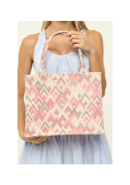 Icone Bag Kadın Desenli Çanta, Icone Desenli Kanvas Çanta, El ve Omuz Çanta, Printed Canvas Bag fiyatları