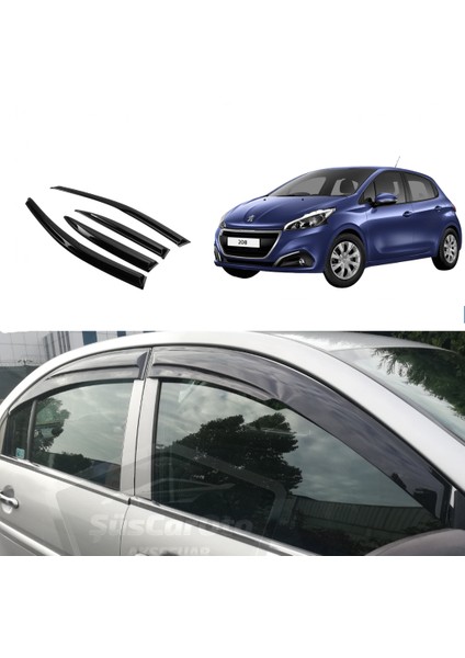 Peugeot 208 2012-2018 Uyumlu Mugen Cam Rüzgarlığı Seti Piano Black 4lü Ithal