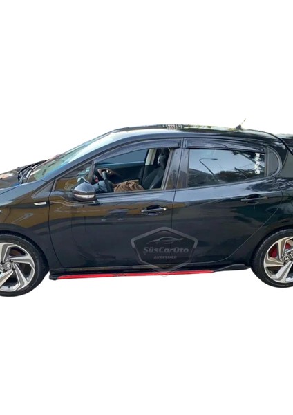 Peugeot 208 2012-2018 Uyumlu Mugen Cam Rüzgarlığı Seti Piano Black 4lü Ithal modelleri