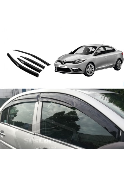 Renault Fluence 2009-2016 Uyumlu Mugen Cam Rüzgarlığı Seti Piano Black 4lü Ithal