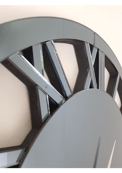 When Roma Smoked Model Füme Renk 60 Cm Dekoratif Aynalı Duvar Saati