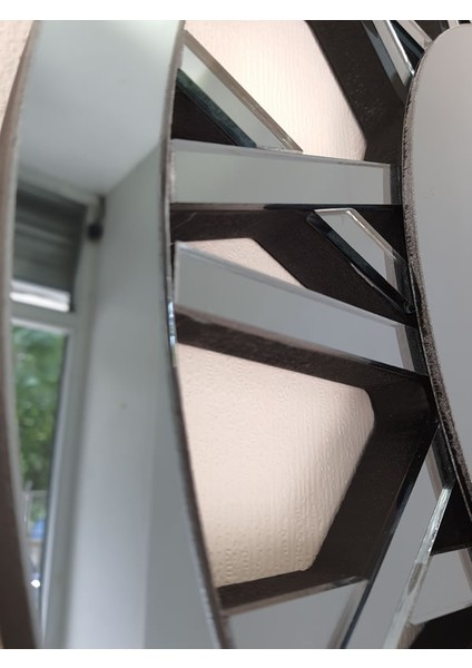 When Roma Smoked Model Füme Renk 60 Cm Dekoratif Aynalı Duvar Saati