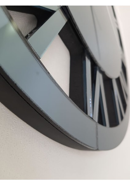 When Roma Smoked Model Füme Renk 60 Cm Dekoratif Aynalı Duvar Saati